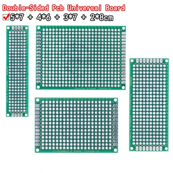 Дропшиппинг 4шт 5x7 4x6 3x7 2x8 см двусторонний Медный прототип печатной платы Универсальная Плата из Стекловолокна для Arduino