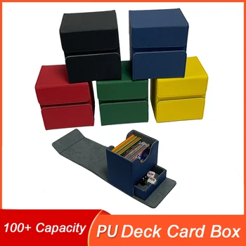 Коробка для карт из 100+ колод, футляр для сбора контейнеров большой емкости, ПВХ-визитница с рукавами для настольной игры MTG Pokemon