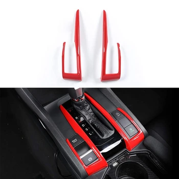 Накладки на коробку передач, ботинки для автоматической коробки передач, декоративные наклейки для Honda Civic 10-го поколения (тип R) 2017-2021 Красный