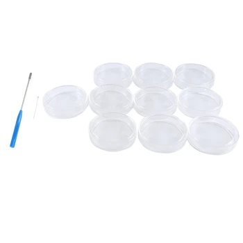 Стеклянные чашки Петри 90 мм, 10 шт., автоклавируемые лабораторные чашки Петри с петлей для прививки