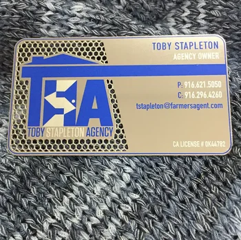 Изготовленная на заказ металлическая карточка с двусторонним логотипом, полая матовая зеркальная алюминиевая подарочная карта