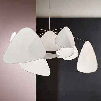 Экранные люстры Тканевая Лампа Ваби-саби Креативный дизайн подвесной белый светильник для гостиной Спальни кухни столовой освещение