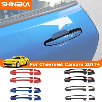 SHINEKA Дверная Ручка Автомобиля Декоративная Накладка Наклейки для Chevrolet Camaro 2017 2018 2019 2020 2021 Внешние Аксессуары