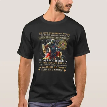 Футболка с надписями Warrior of Christ Crusader Knights Templar из 100% хлопка С Круглым вырезом и коротким рукавом, Повседневная Мужская футболка, Размер S-3XL