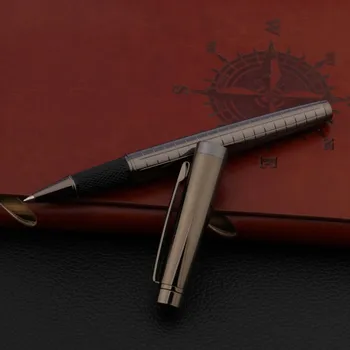 Высококачественная ручка-роллер с пером 0,5 м металлическая подарочная шариковая ручка Пистолет серая Шахматная доска Канцелярские принадлежности Студенческий офис школьные принадлежности