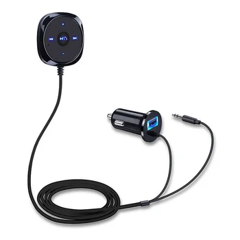 Автомобильный аудиоприемник, совместимый с Bluetooth, 3,5 мм AUX, адаптер аудиоприемника, совместимый с Bluetooth, Громкая связь для смартфона планшета