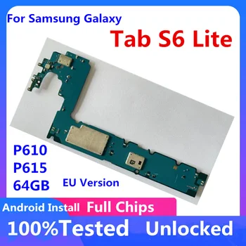 64 ГБ для Samsung Galaxy Tab S6 Lite P610 Оригинальная материнская плата 100% Полностью рабочая Логическая плата Разблокирована Материнская плата с полным набором чипов Placa
