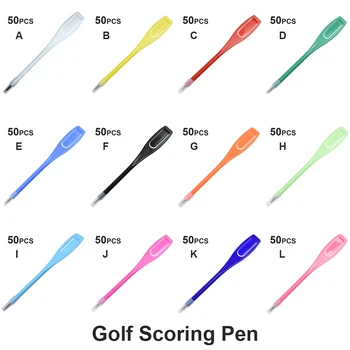 Упаковка из 50 пластиковых ручек для подсчета очков в гольфе, набор маркеров для записи, Портативные Инструменты для обучения письму, Аксессуары для гольфа, Подарки