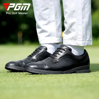 Мужская обувь для гольфа PGM Из крокодиловой Воловьей кожи, Деловая и спортивная Противоскользящая обувь XZ287