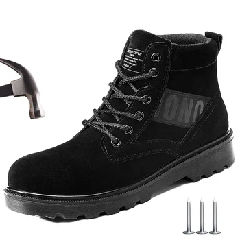 Зимние рабочие защитные ботинки с защитой от ударов и проколов, обувь со стальным носком, неразрушаемая мужская защитная обувь