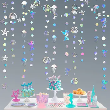 Серия Ocean Mermaid Shell Цветочное Подвесное украшение Аксессуары для вечеринки по случаю дня рождения Подвески для украшения Дня рождения