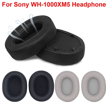 1 Пара сменных накладок на наушники для гарнитуры Sony WH-1000XM5, шумоизоляция, беспроводные подушечки для ушей, удобная белковая кожа