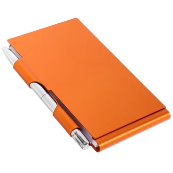 Стильный металлический блокнот с ручкой, маленький карманный блокнот, небольшой блокнот для дневника с держателем ручки