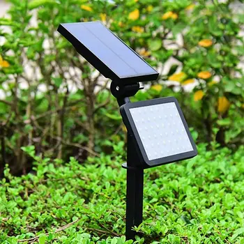 Настенный светильник на солнечной батарее, лампа LED48, наружная водонепроницаемая вилка заземления, лампа для газона, прожектор для ландшафтного освещения, садовое освещение, прожектор для дерева