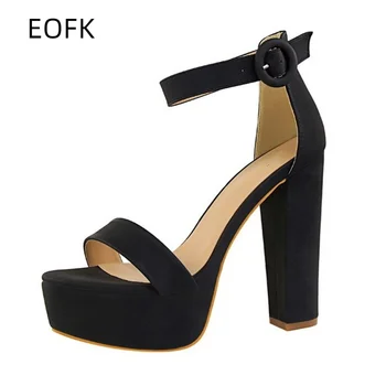 Элегантные босоножки EOFK, женские туфли-лодочки на высоком каблуке, увеличивающие рост 13 см, женские банкетные босоножки на платформе, открытые босоножки для вечеринок