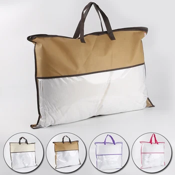 5 размеров, Большая переносная сумка для хранения одежды с ручкой, Нетканое одеяло, органайзер для одеял, Защита от пыли, окно, сумка-тоут.