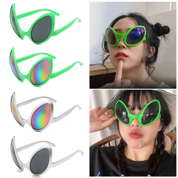 Забавные инопланетные очки Солнцезащитные очки для вечеринок Радужные линзы и солнцезащитные очки для праздничных танцев Инопланетяне альтернативных форм Принадлежности для вечеринок