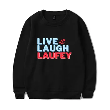 Торговая марка Laufey Live Laugh Love, толстовка с круглым вырезом и длинным рукавом, повседневный мужской Женский пуловер, модная одежда