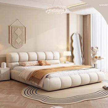 Французская Кремовая Детская кровать Light Роскошная Высококачественная Дизайнерская кровать для квартиры 180х200см для малышей Cama De Casal Мебель для гостиной