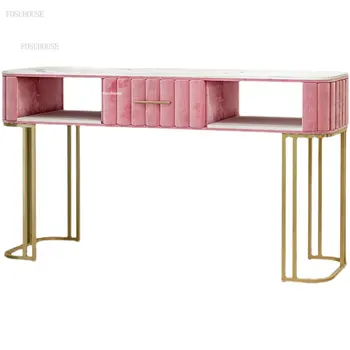 Простые маникюрные столы Nordic Профессиональный Маникюрный стол Современная салонная мебель Дизайнерский Маникюрный салон Двойные Маникюрные столы Набор стульев