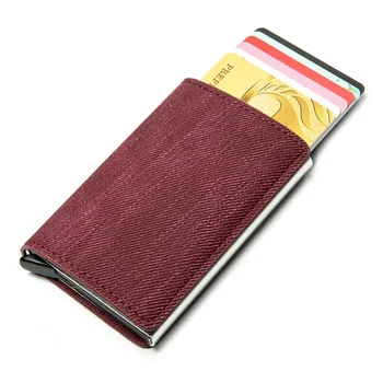 Новый держатель кредитной карты Мужской кошелек RFID Алюминиевая коробка Изысканные джинсовые кошельки с зажимом для денег Дизайнерская Автоматическая упаковка карт