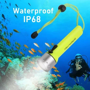 Профессиональный подводный светодиодный фонарь для рыбалки, Фонарик для дайвинга Q5 LED Scuba Dive Torch Водонепроницаемый Портативный Фонарь для дайвинга